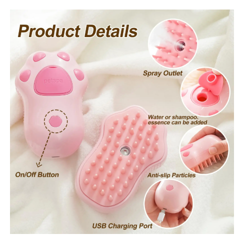 3 in 1 Pet Brush Cat Steam Brush Comb Dog Brush Electric Spray Cat Hair Brushes Massage Pet Grooming Hair Removal Combs