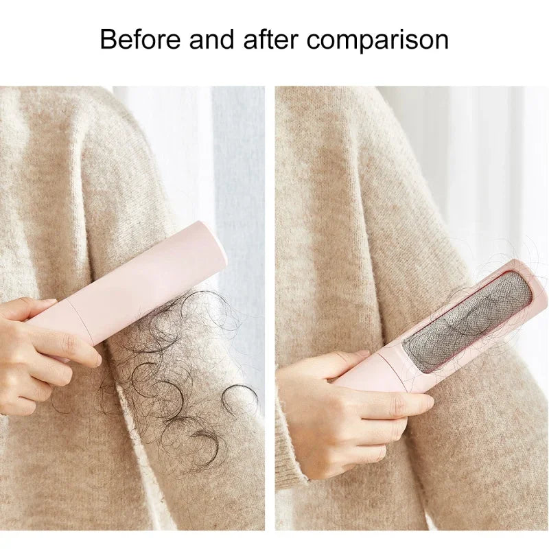 Effortless 2-in-1 Reusable Pet Hair Remover Brush – Self-Cleaning Lint Roller for Cats and Dogs – Portable and Effective for All Fabrics